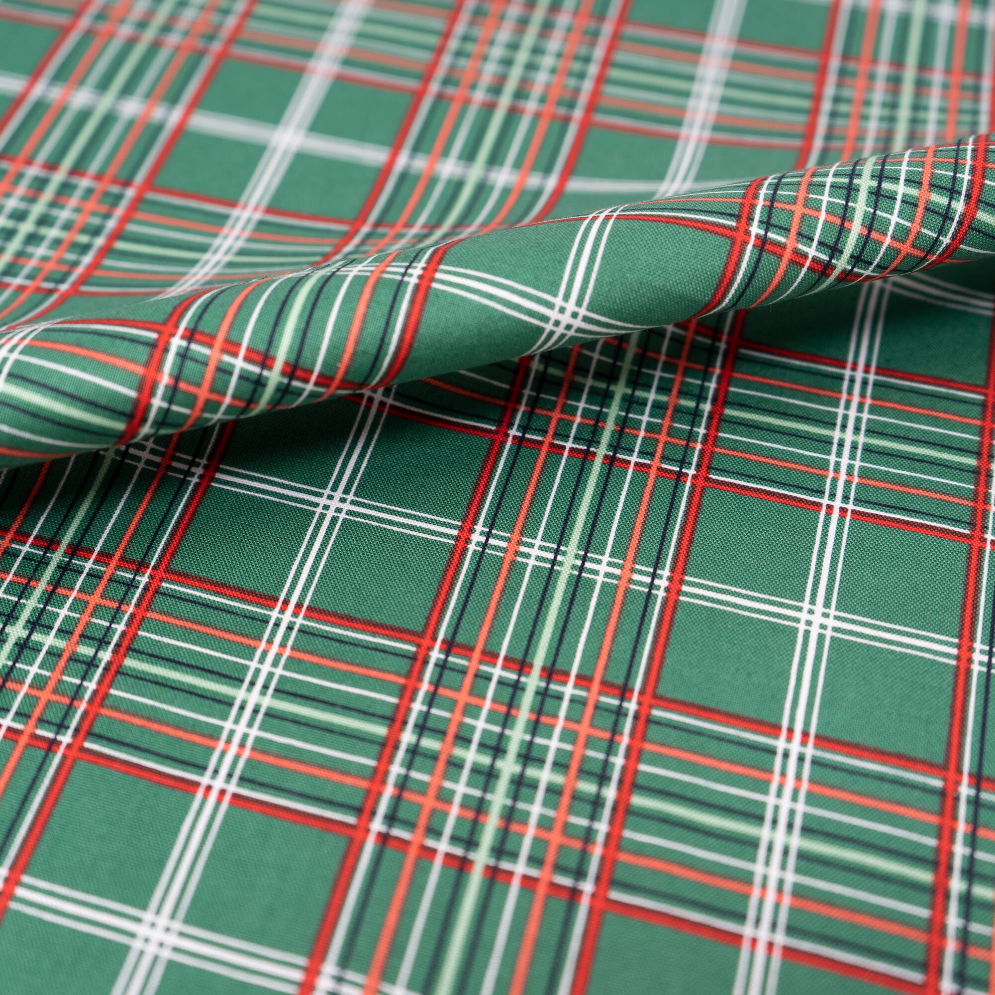 SINGER Christmas Holiday Plaid Cotton Fabric